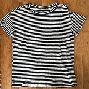 Me to We Black and White Striped Short Sleeve Tee